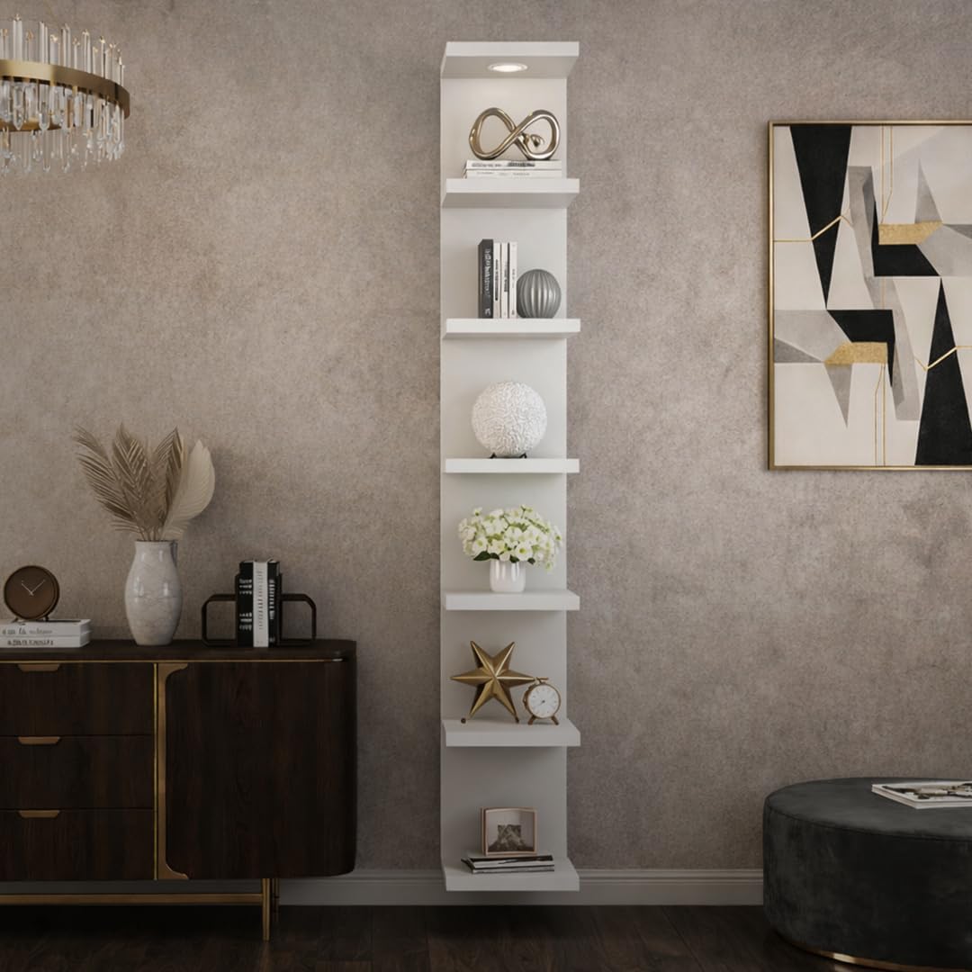 Elegant 7-Tier Floating Shelf with LED Lighting – Modern Home Decor