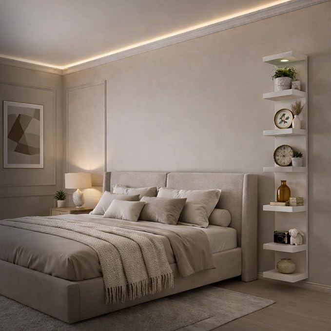 Elegant 7-Tier Floating Shelf with LED Lighting – Modern Home Decor